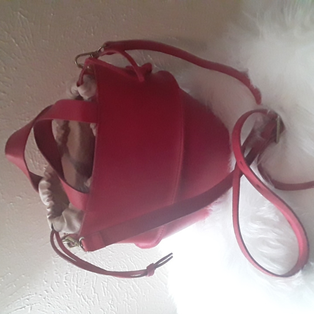 Madewell Red The Austin Crossbody bucket Bag - Picture 3 of 10